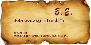Bobrovszky Elemér névjegykártya