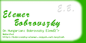 elemer bobrovszky business card